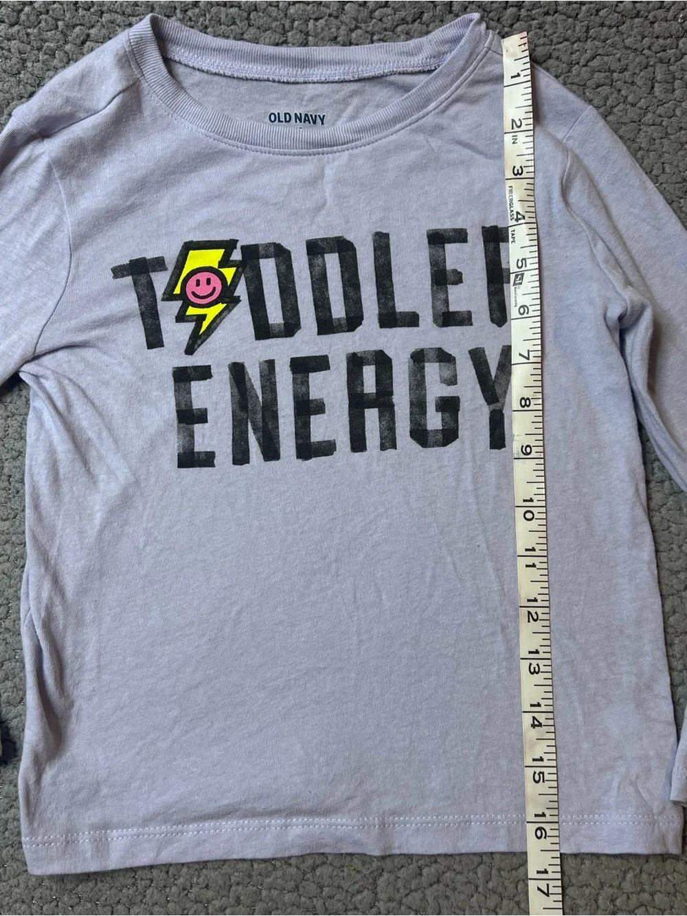 Old Navy Toddler 5T Purple Long Sleeve Crew Neck Graphic Cotton Tee